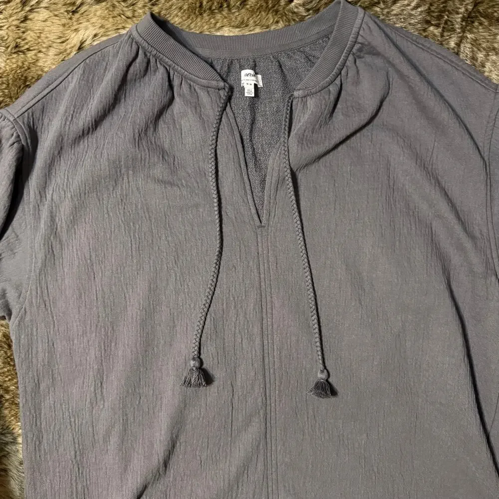 Aerie Easy Street Oversized Sweatshirt Gray Medium